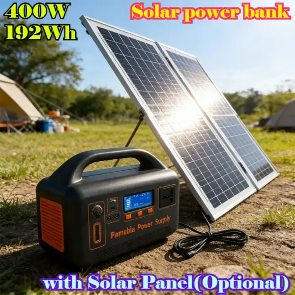New 400W Portable Power Station 220V 192Wh Power Bank LiFePO4 for Solar Generator Outdoor Energy Camping RV Backup Power Bank