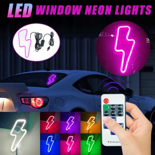 LED Car window Interior decorative lamps, ambient lighting, remote control neon lights,Interior decoration and renovation