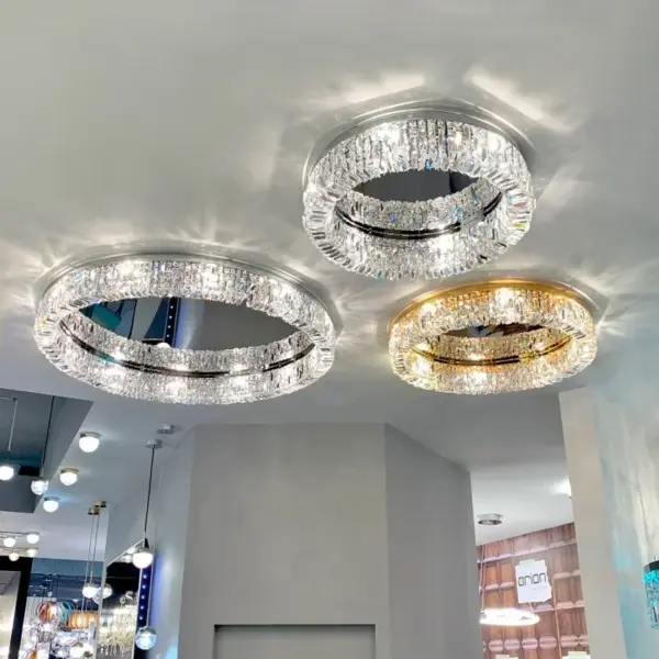 Modern Led Crystal Chandelier For Dining Living Room Luxury Gold Ceiling Light Home Decoration Pendant Lamp Round Bedroom Lustre