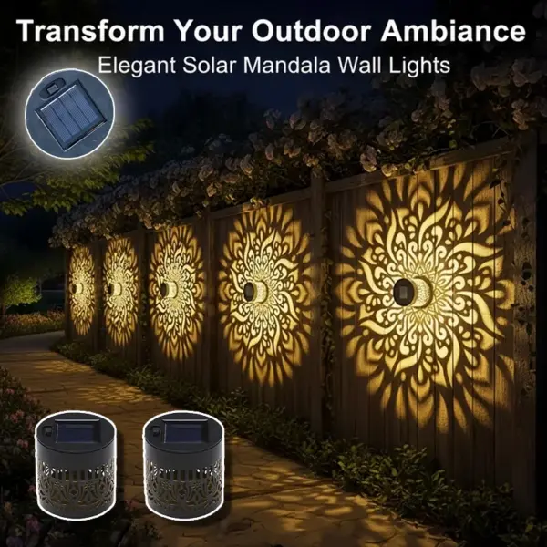 Solar Datura Fence Wall Lights Garden Decoration  Party Courtyard Decoration Solar Garden Light Garden Patio Walkway Decor