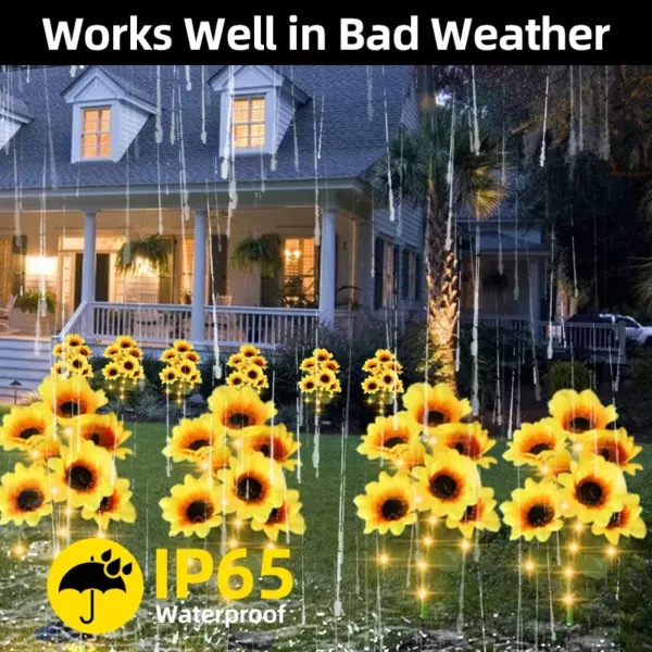 Sunflower Solar Ligts Outdoor Garden Decor Waterproof Solar Outdoor Lamp Decorative Lights Path Garden Patio Backyard Christmas