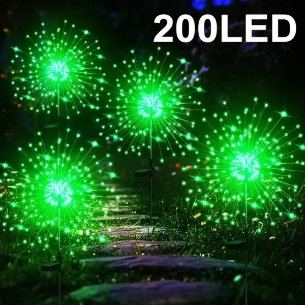 Solar Garden Lights Outdoor Decorative Christmas LED Fireworks Light Waterproof For Yard Outside Patio Pathway Lawn