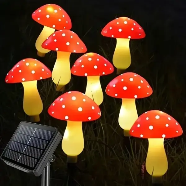 8/12/20LEDS Solar Mushroom Fairy Light Garden Outdoor Decor Waterproof Night Lamp Yard For Christmas Wedding Party Decoration
