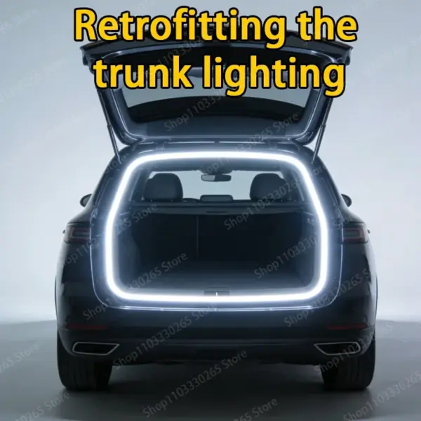 Car interior trunk lighting, ambient lighting, DIY modification of car trunk lighting, automatic light up when opening the door